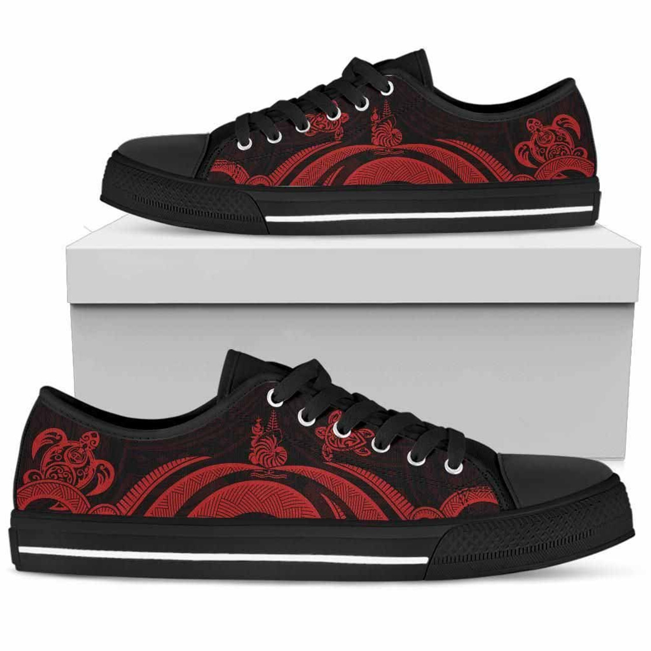 New Caledonia Low Top Canvas Shoes - Red Tentacle Turtle 1