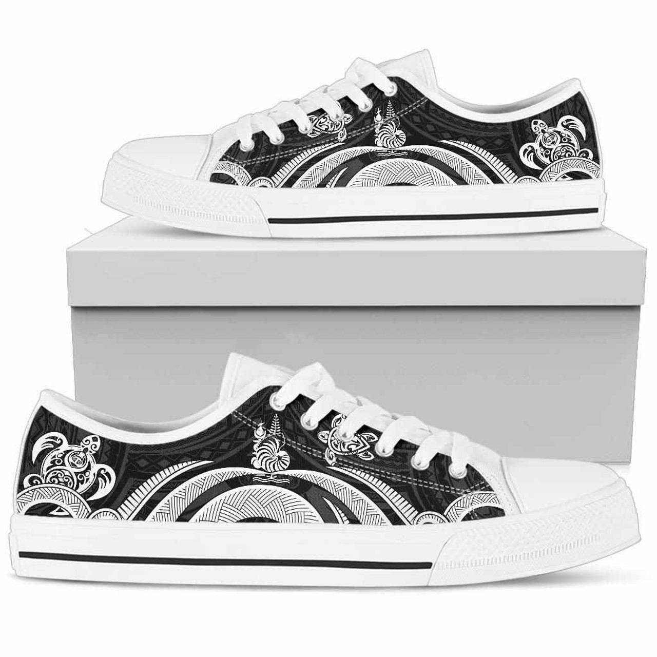 New Caledonia Low Top Canvas Shoes - White Tentacle Turtle 6