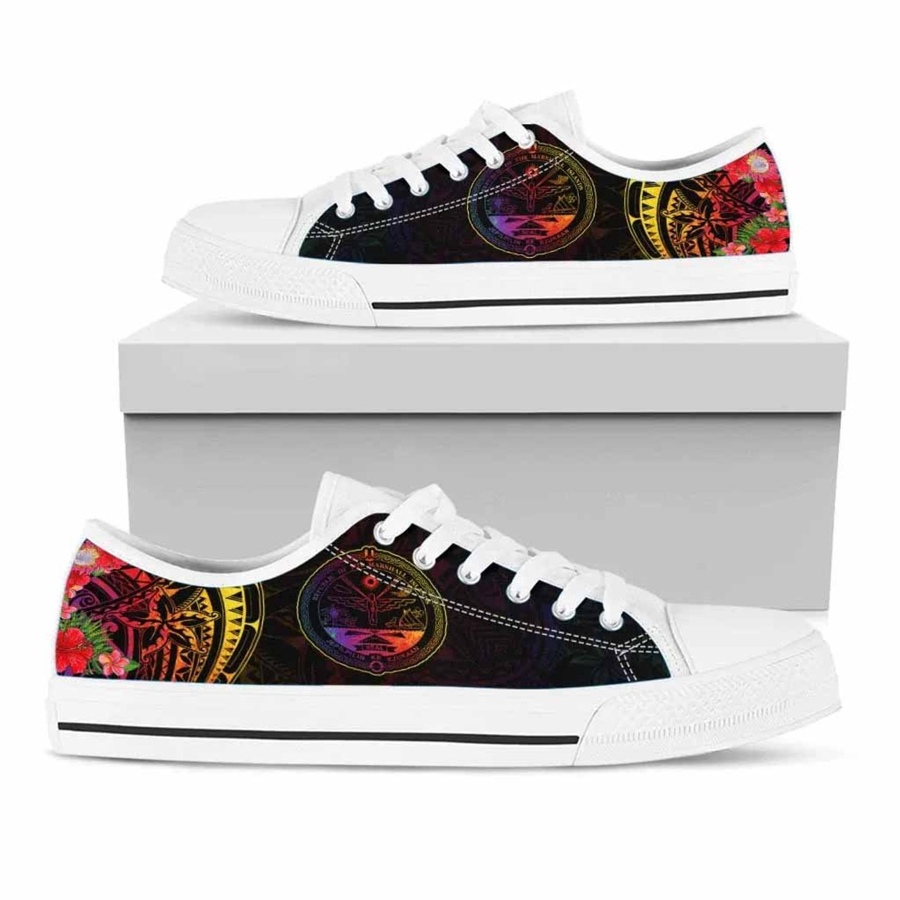 Marshall Islands Low Top Shoes - Tropical Hippie Style 4
