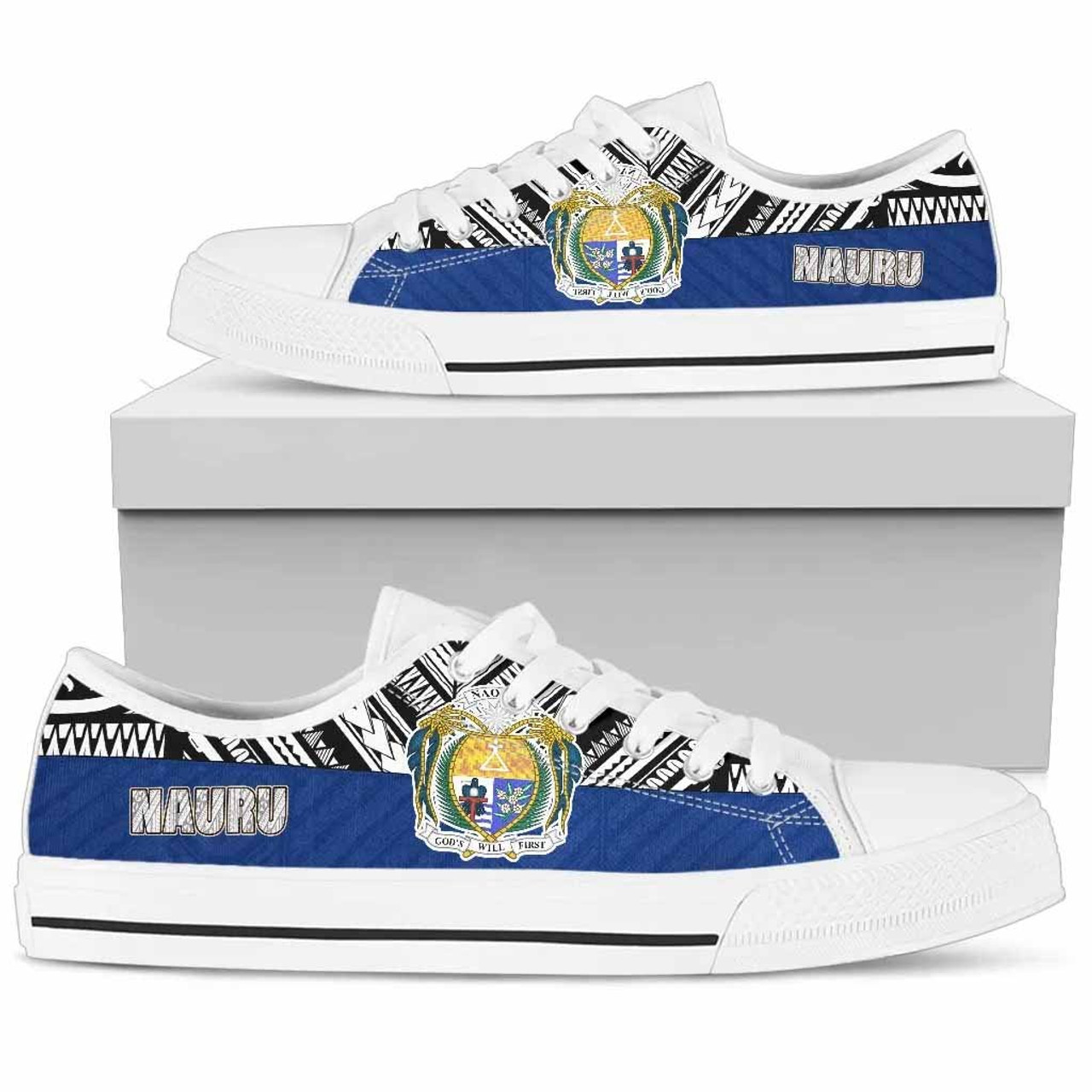 Nauru Low Top Shoes - Polynesian Design 4