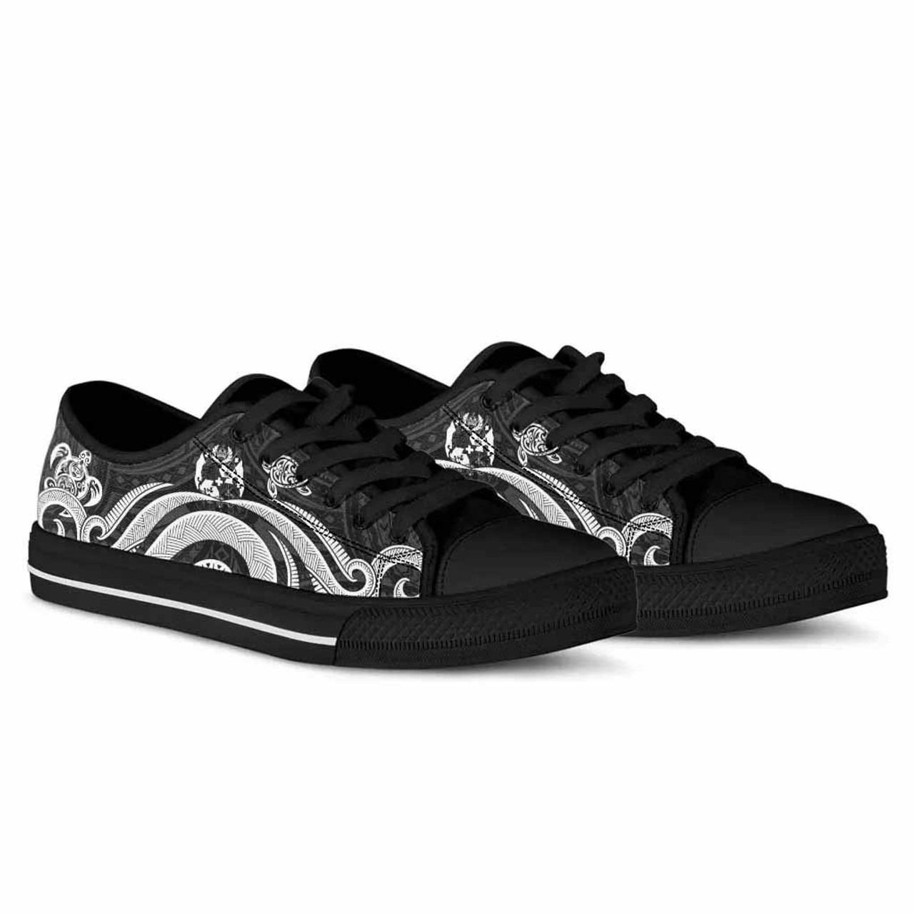 Tonga Low Top Canvas Shoes - White Tentacle Turtle