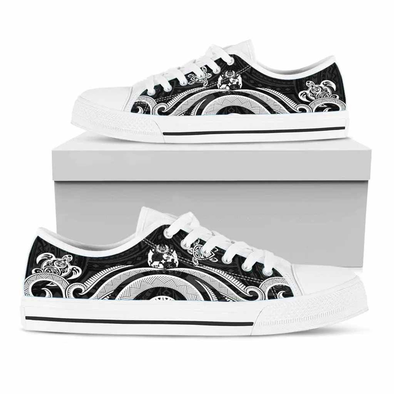 Tonga Low Top Canvas Shoes - White Tentacle Turtle 5