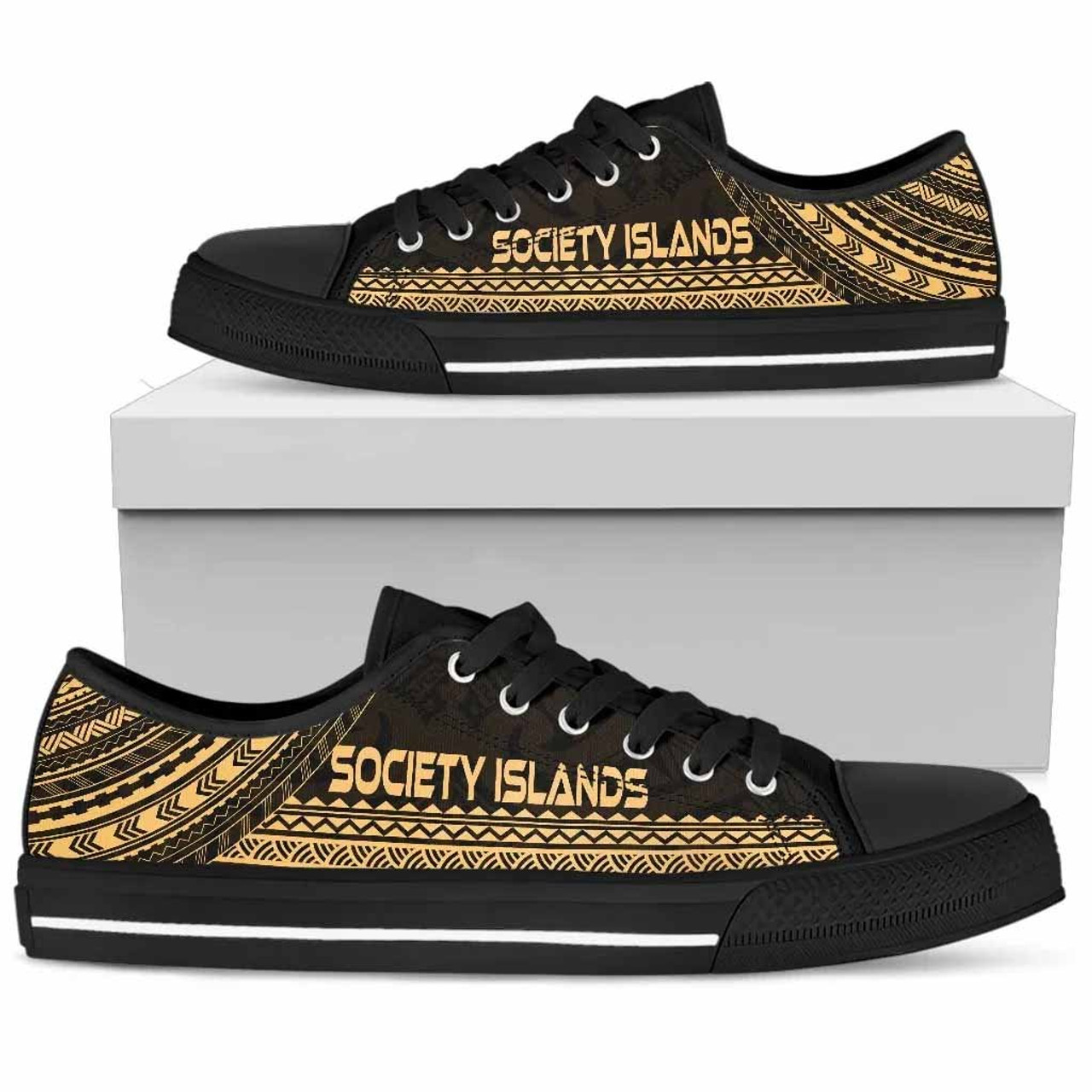 Society Islands Low Top Shoes - Polynesian Gold Chief Version 2