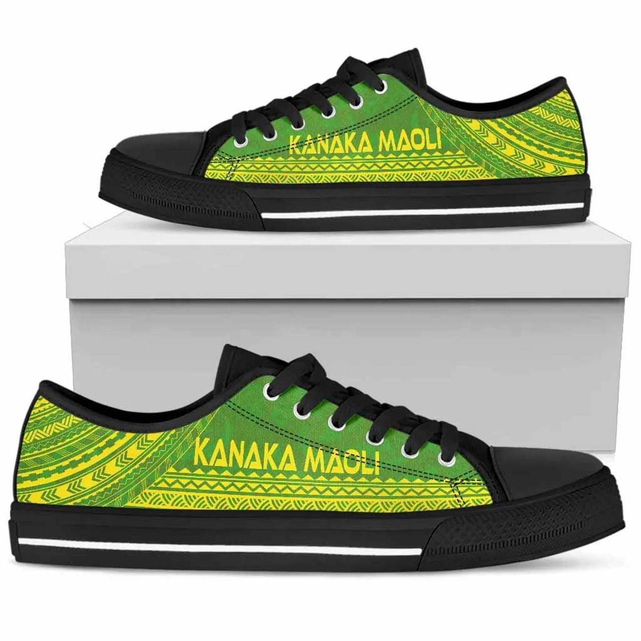 Kanaka Maoli Low Top Shoes - Polynesian Flag Chief Version 4