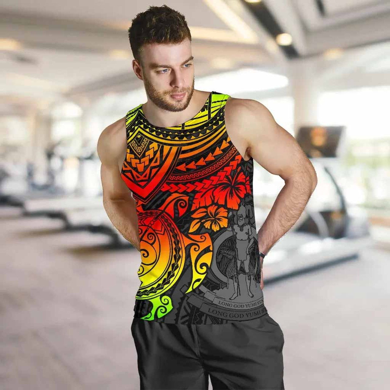 Vanuatu Polynesian Men Tank Top - Reggae Turtle 4