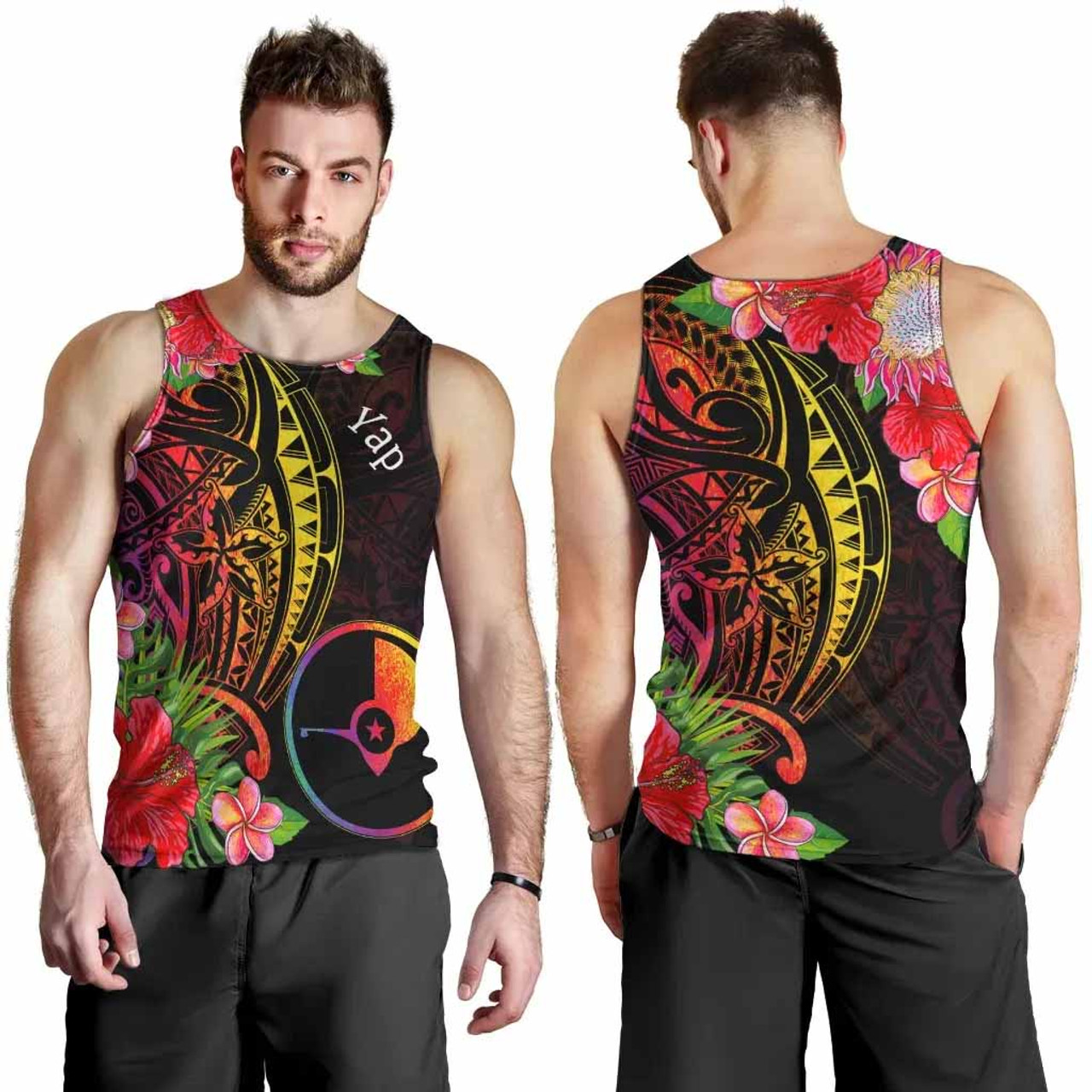 Yap State Men Tank Top - Tropical Hippie Style 4