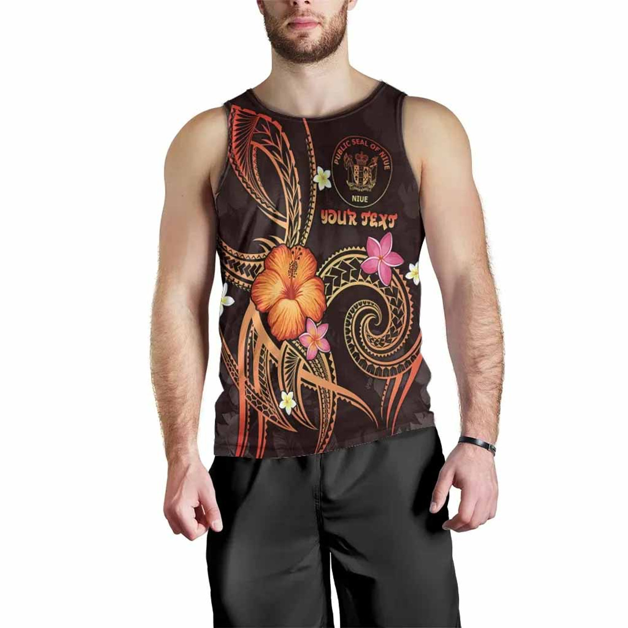 Niue Polynesian Personalised Men Tank Top - Legend of Niue (Red) 5