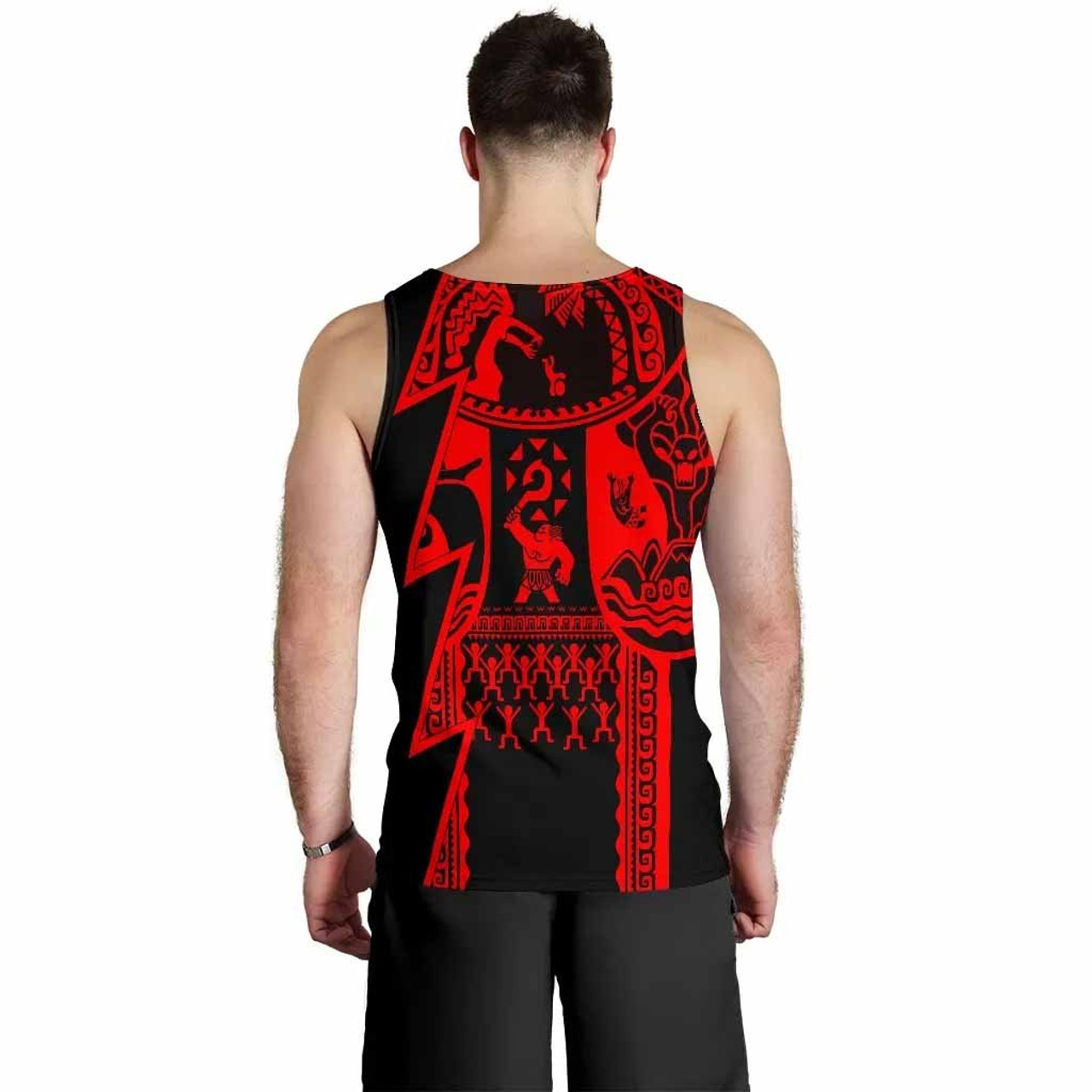 (Custom Personalised Text) Samoa Men Tank Tops - Samoa Coat Of Arm Red 3