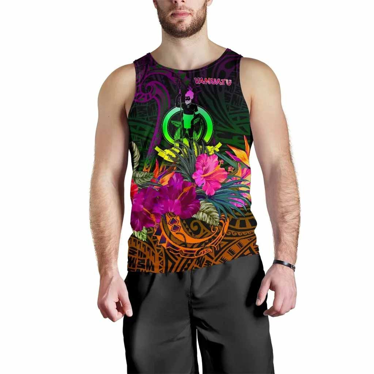 Vanuatu Men Tank Top - Summer Hibiscus 2