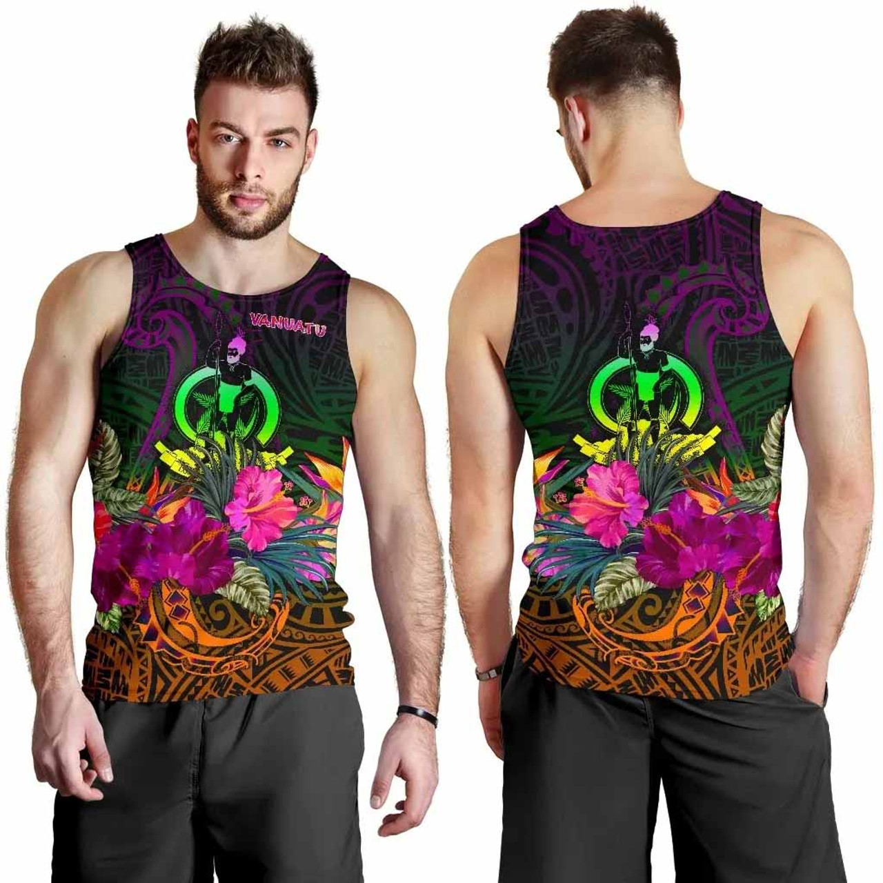 Vanuatu Men Tank Top - Summer Hibiscus 4