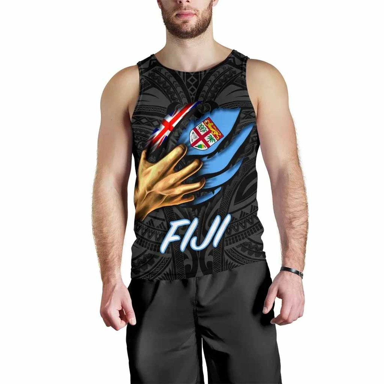 Fiji Men Tank Top- Fiji In Me (Black) 3