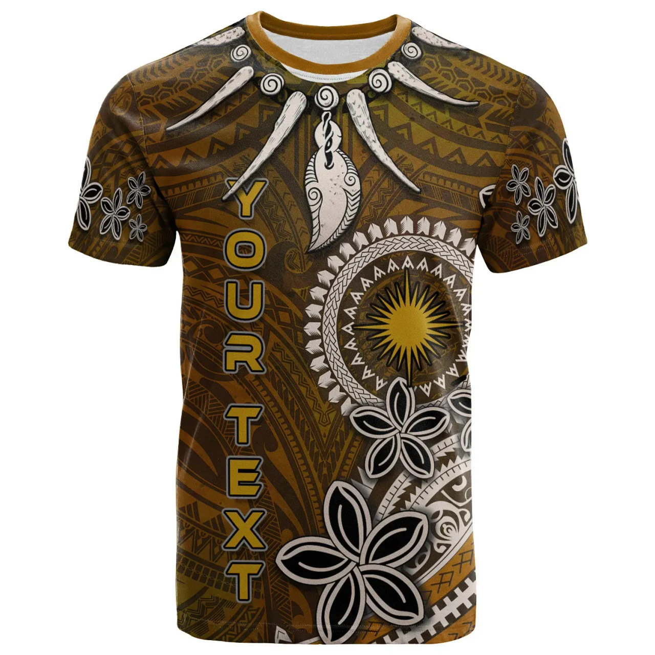 Marshall Islands Custom Personalised T-Shirt - Polynesian Boar Tusk 1
