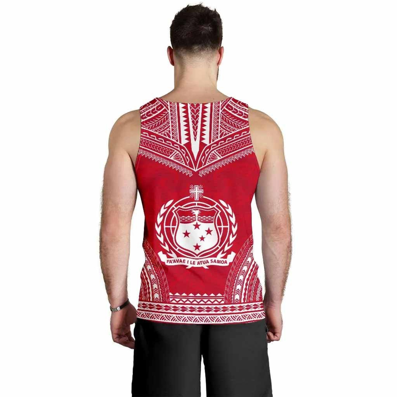 Samoa Men Tank Top - Polynesian Chief Flag Version 2