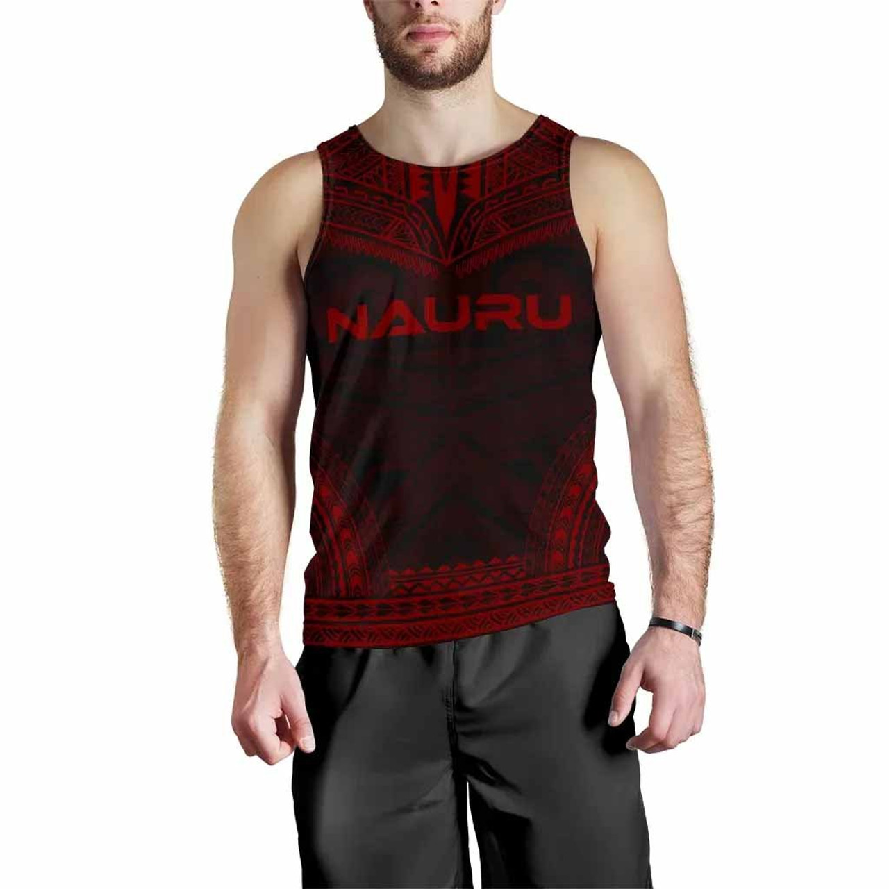 Nauru Men Tank Top - Polynesian Chief Red Version 1