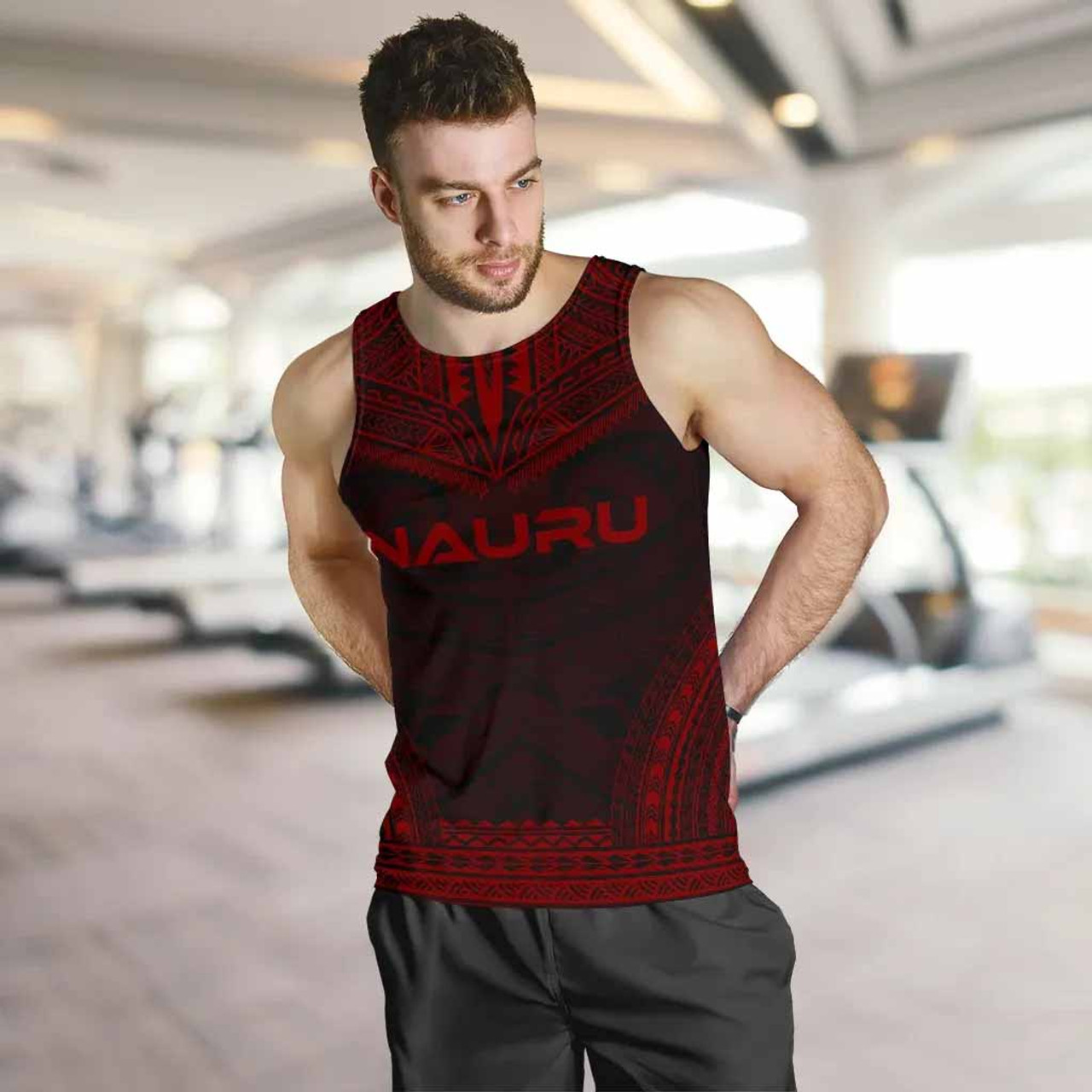 Nauru Men Tank Top - Polynesian Chief Red Version 4