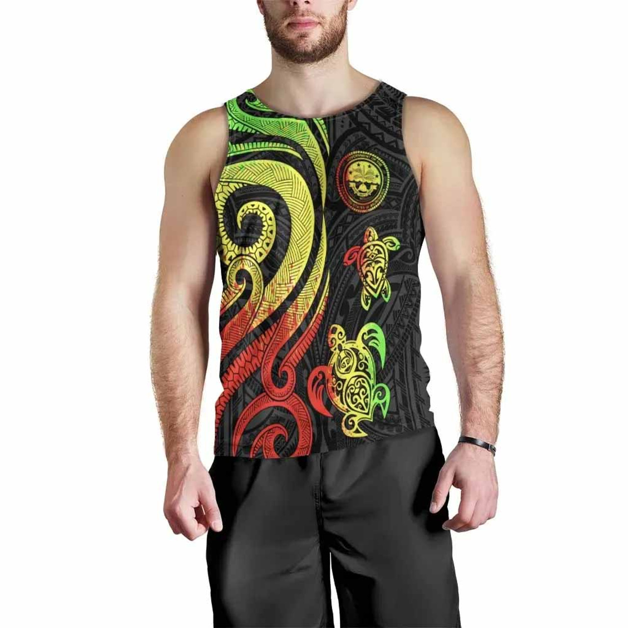 Federated States of Micronesia Men Tank Top - Reggae Tentacle Turtle 2