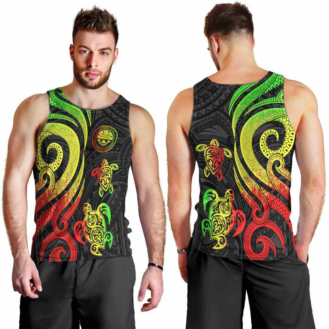 Federated States of Micronesia Men Tank Top - Reggae Tentacle Turtle 4