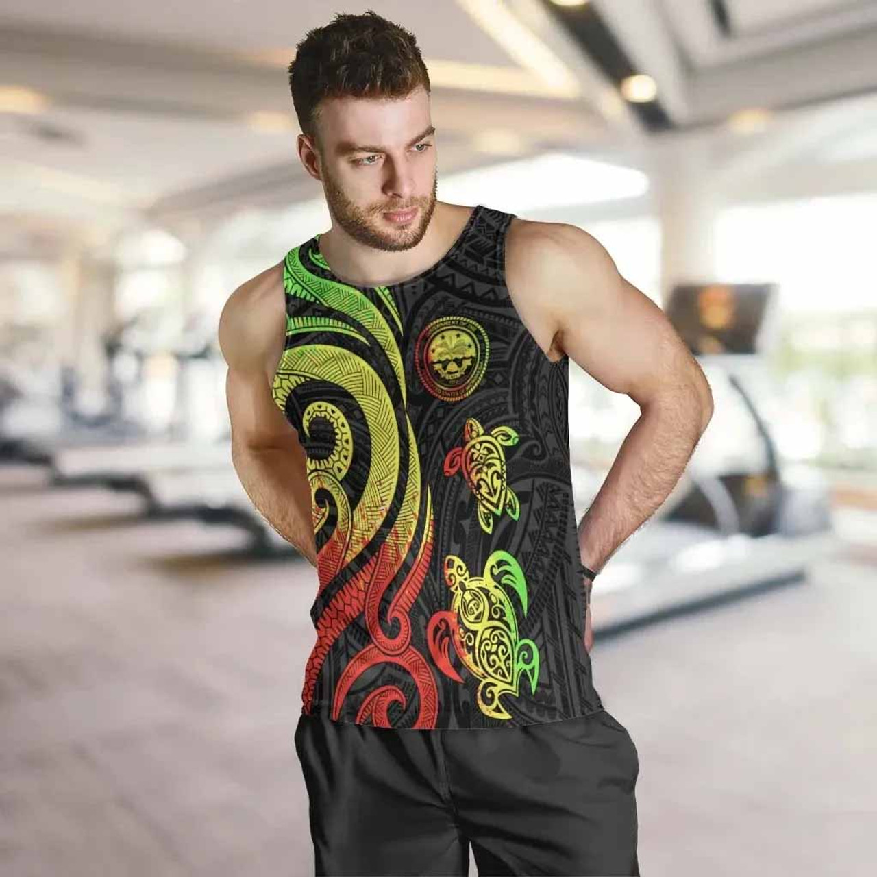 Federated States of Micronesia Men Tank Top - Reggae Tentacle Turtle 5