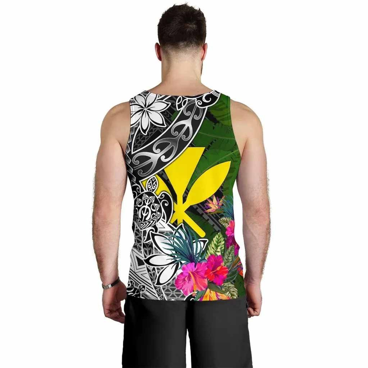 Hawaii Men Tank Top - Turtle Plumeria Banana Leaf 4