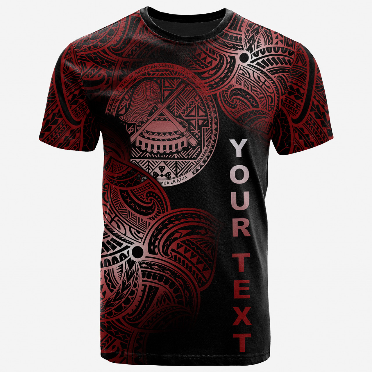 American Samoa Polynesia Custom Personalized T-Shirt - American Samoa Tribal Flower Red 1