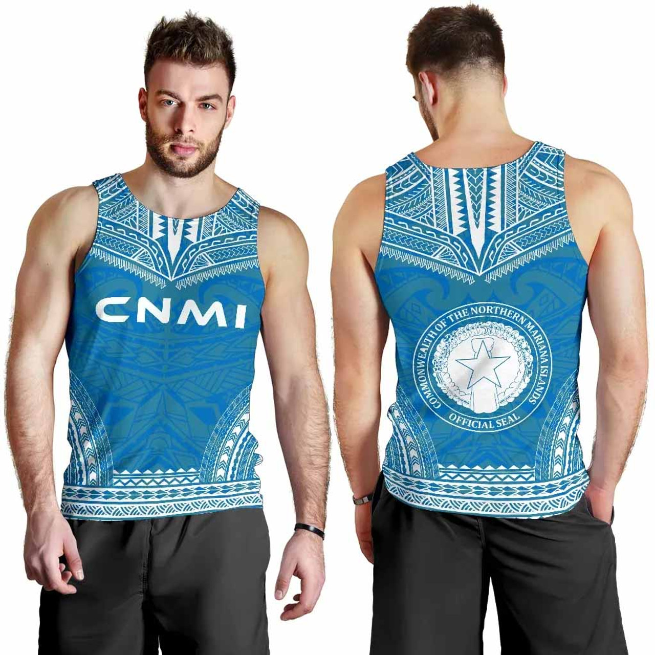 Northern Mariana Islands Men Tank Top - Polynesian Chief Flag Version 3