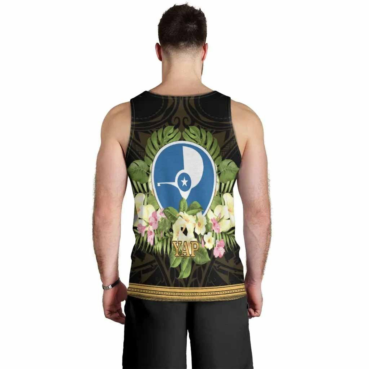 Yap State Men Tank Top - Polynesian Gold Patterns Collection 5