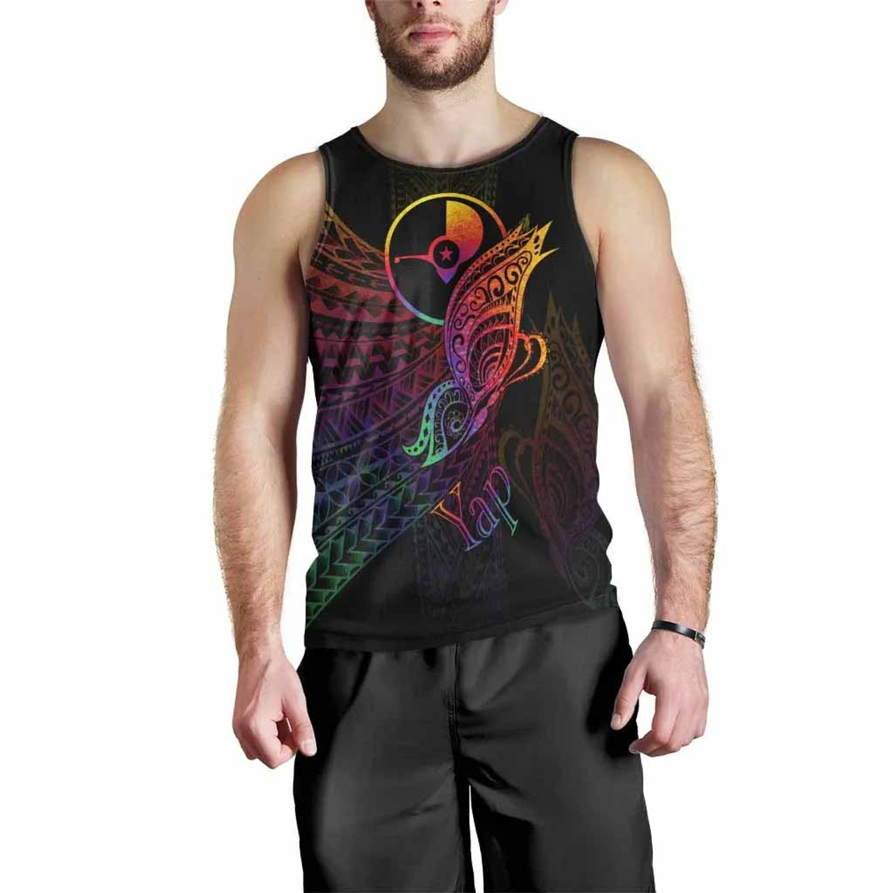 Yap State Men Tank Top - Butterfly Polynesian Style 1