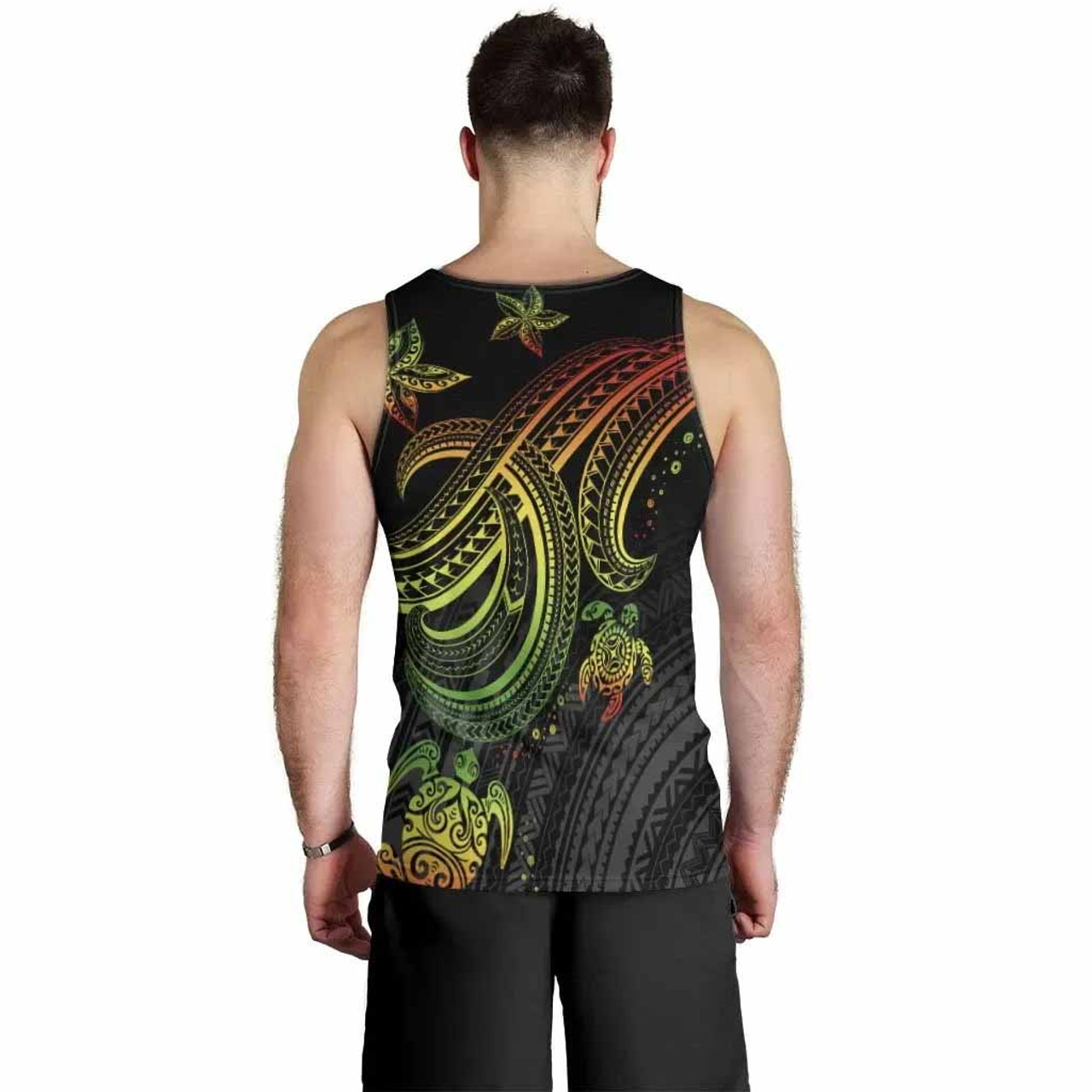 Hawaii Custom Personalised Men Tank Top- Reggae Turtle 2