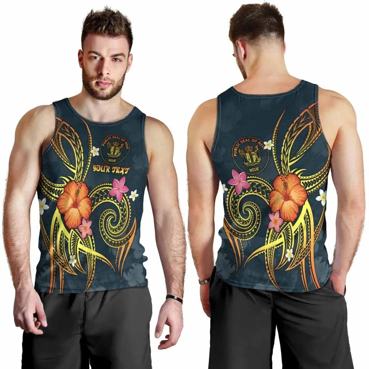 Niue Polynesian Personalised Men Tank Top - Legend of Niue (Blue) 3