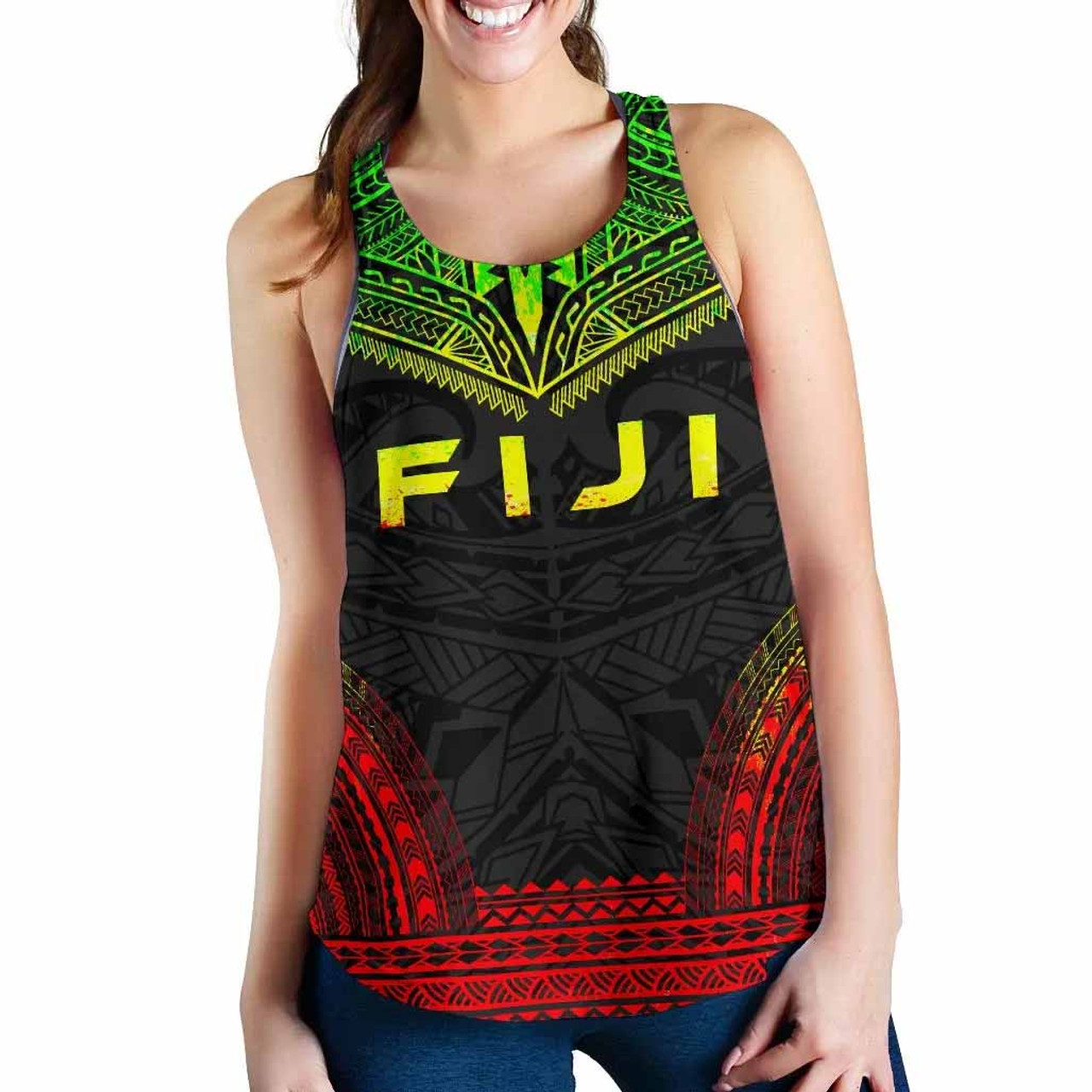 Fiji Women Racerback Tank - Polynesian Chief Reggae Version 1