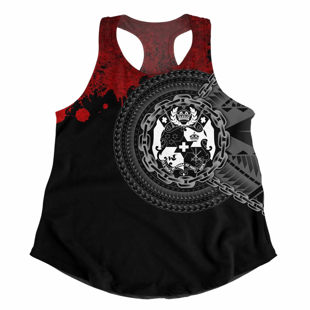 Tonga Polynesian Women Racerback Tank - Polynesian Chain Style 5