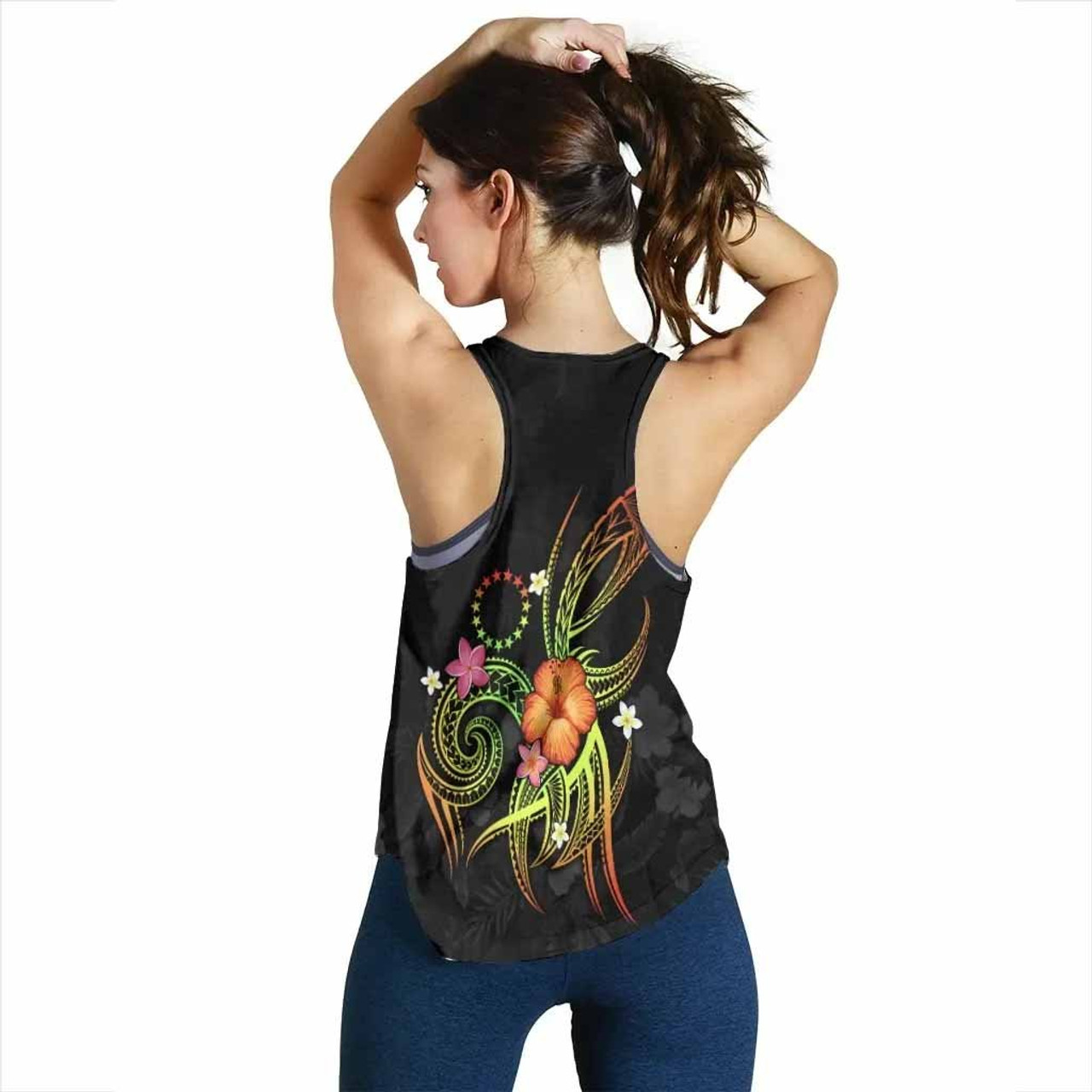 Cook Islands Polynesian Personalised Women Racerback Tank - Legend of Cook Islands (Reggae) 3