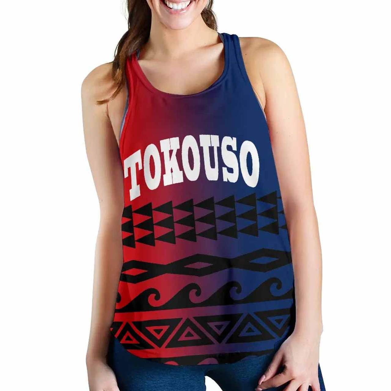 Tokouso Women Racerback Tank - Polynesian Pattern 2