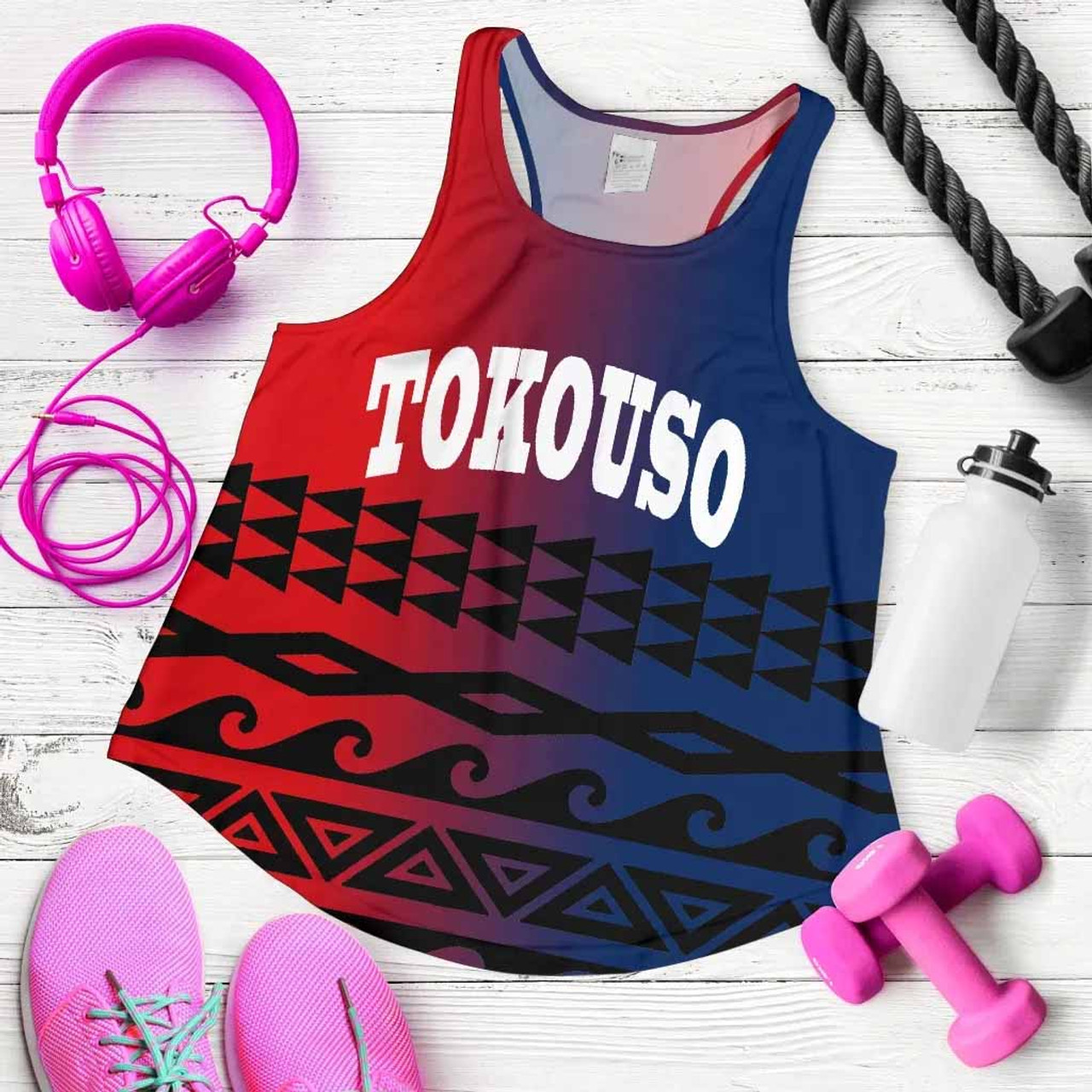 Tokouso Women Racerback Tank - Polynesian Pattern 5