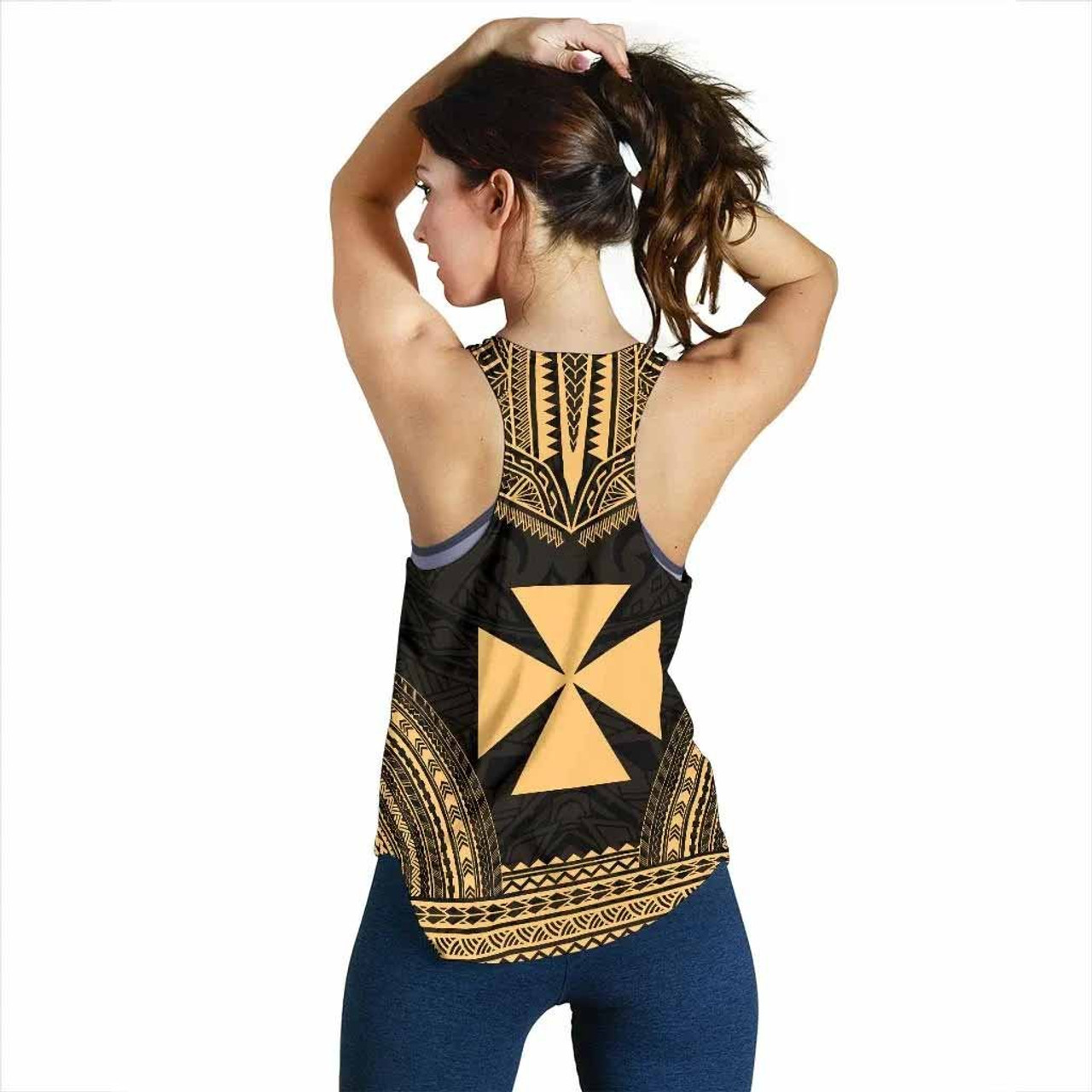 Wallis And Futuna Women Racerback Tank - Polynesian Chief Gold Version 2