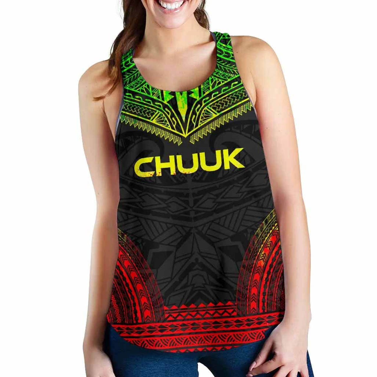 Chuuk Women Racerback Tank - Polynesian Chief Reggae Version 1