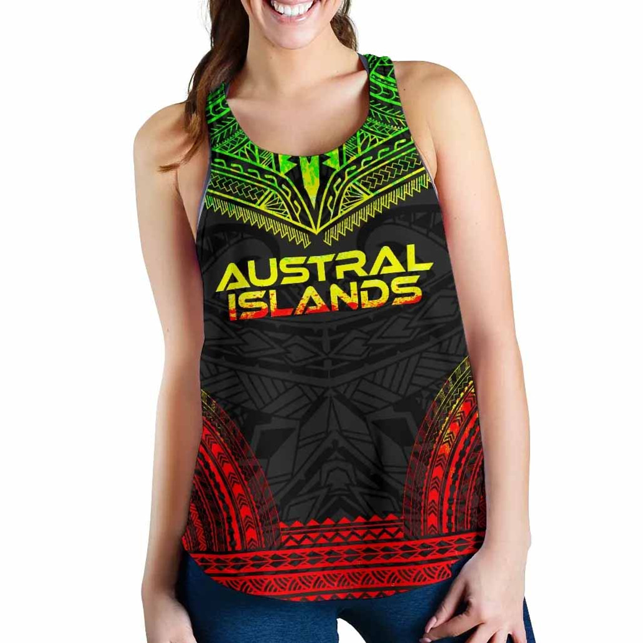 Austral Islands Women Racerback Tank - Polynesian Chief Reggae Version 1