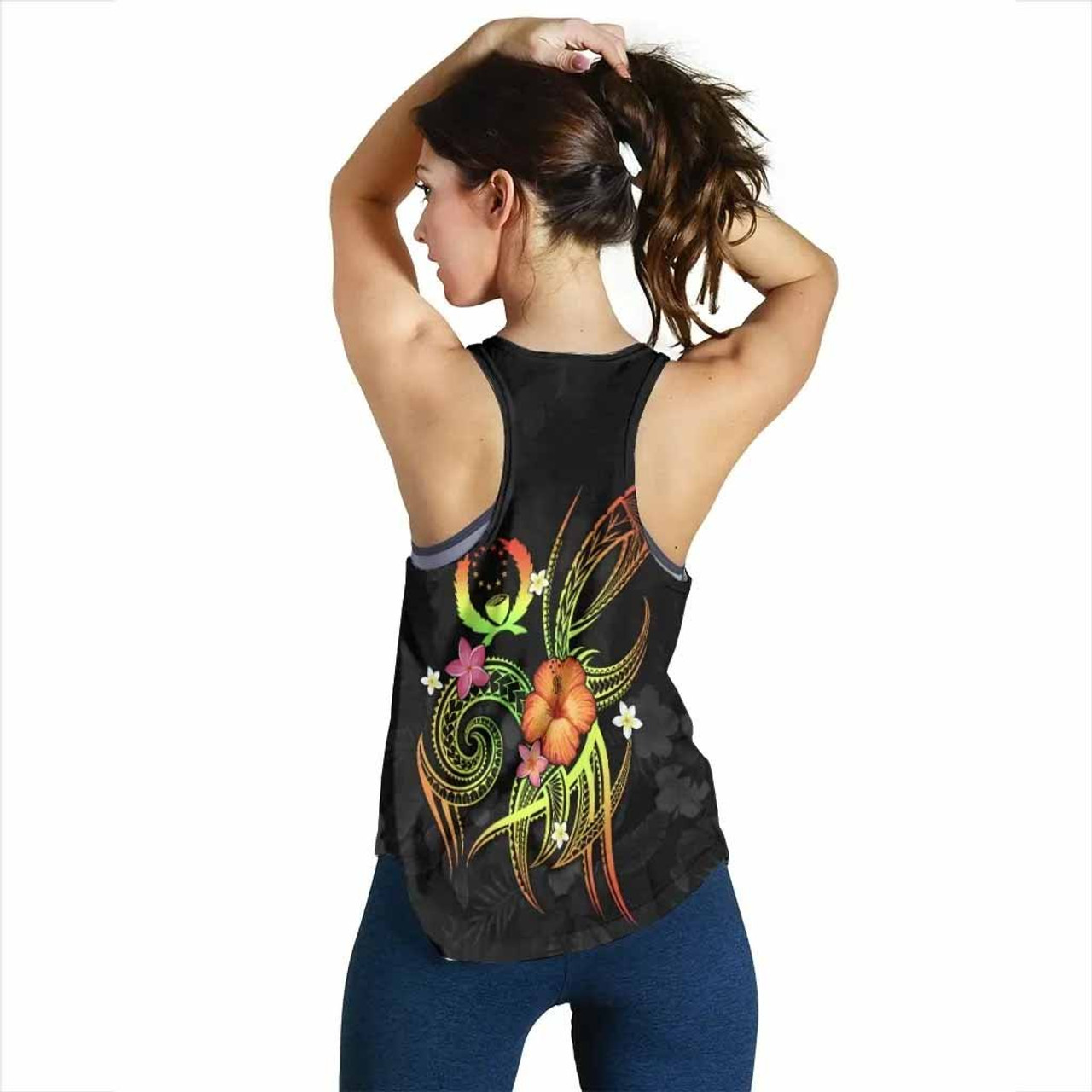 Pohnpei Polynesian Personalised Women Racerback Tank - Legend of Pohnpei (Reggae) 2