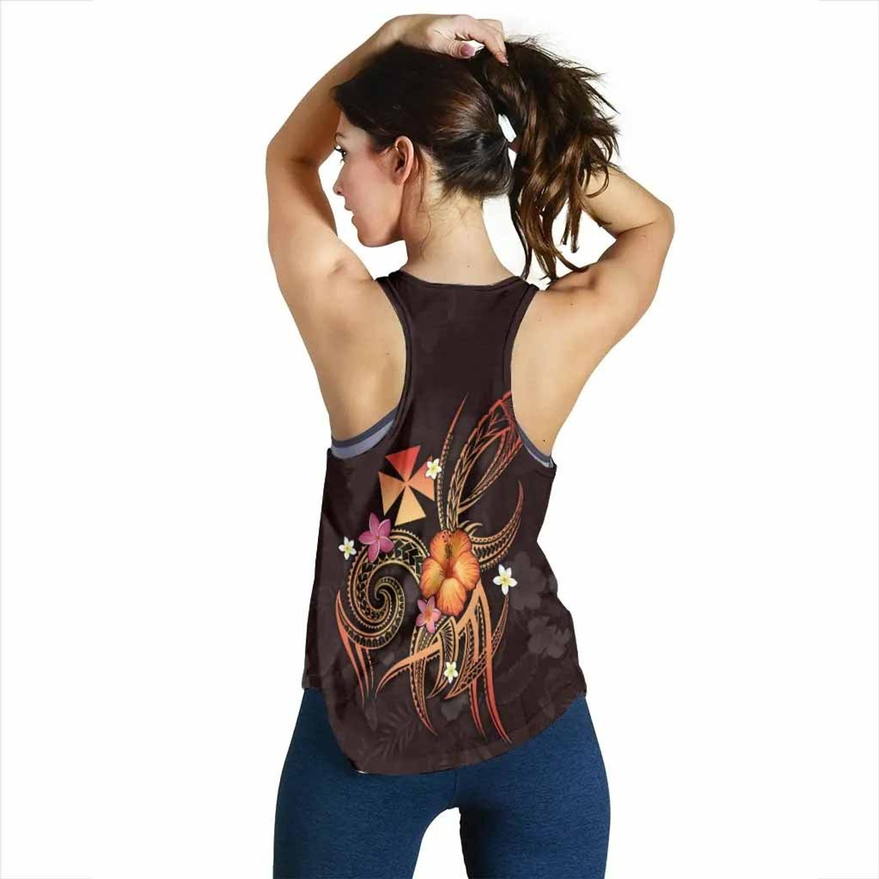 Wallis and Futuna Polynesian Personalised Women Racerback Tank - Legend of Wallis and Futuna (Red) 3