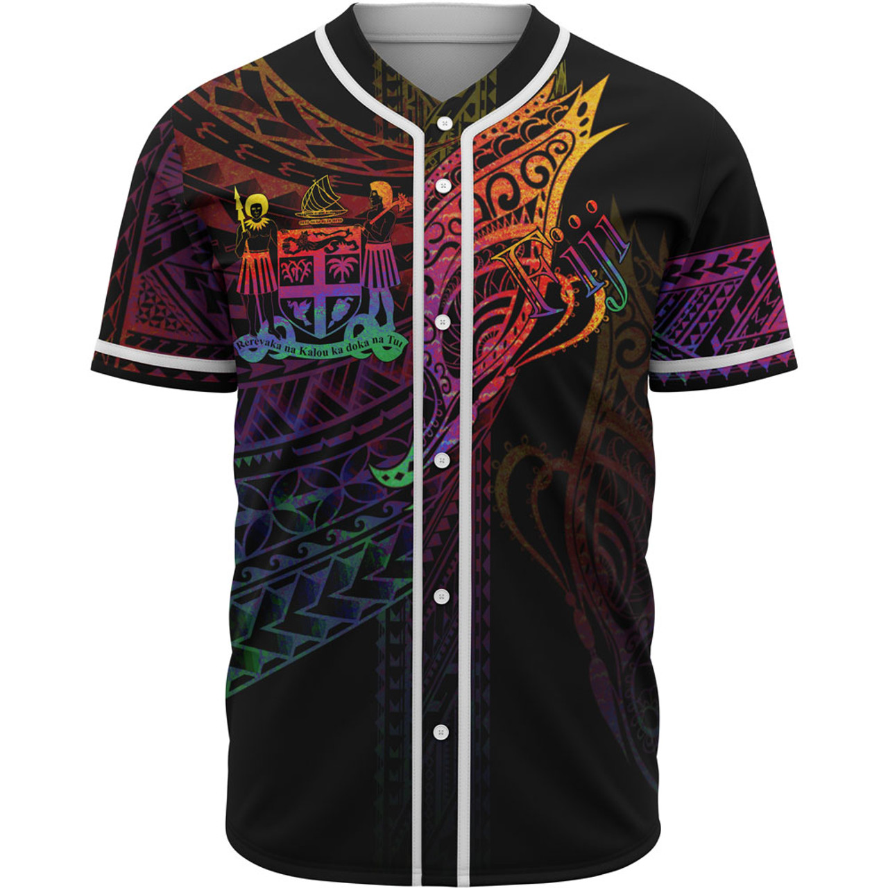 Fiji Baseball Shirt - Butterfly Polynesian Style