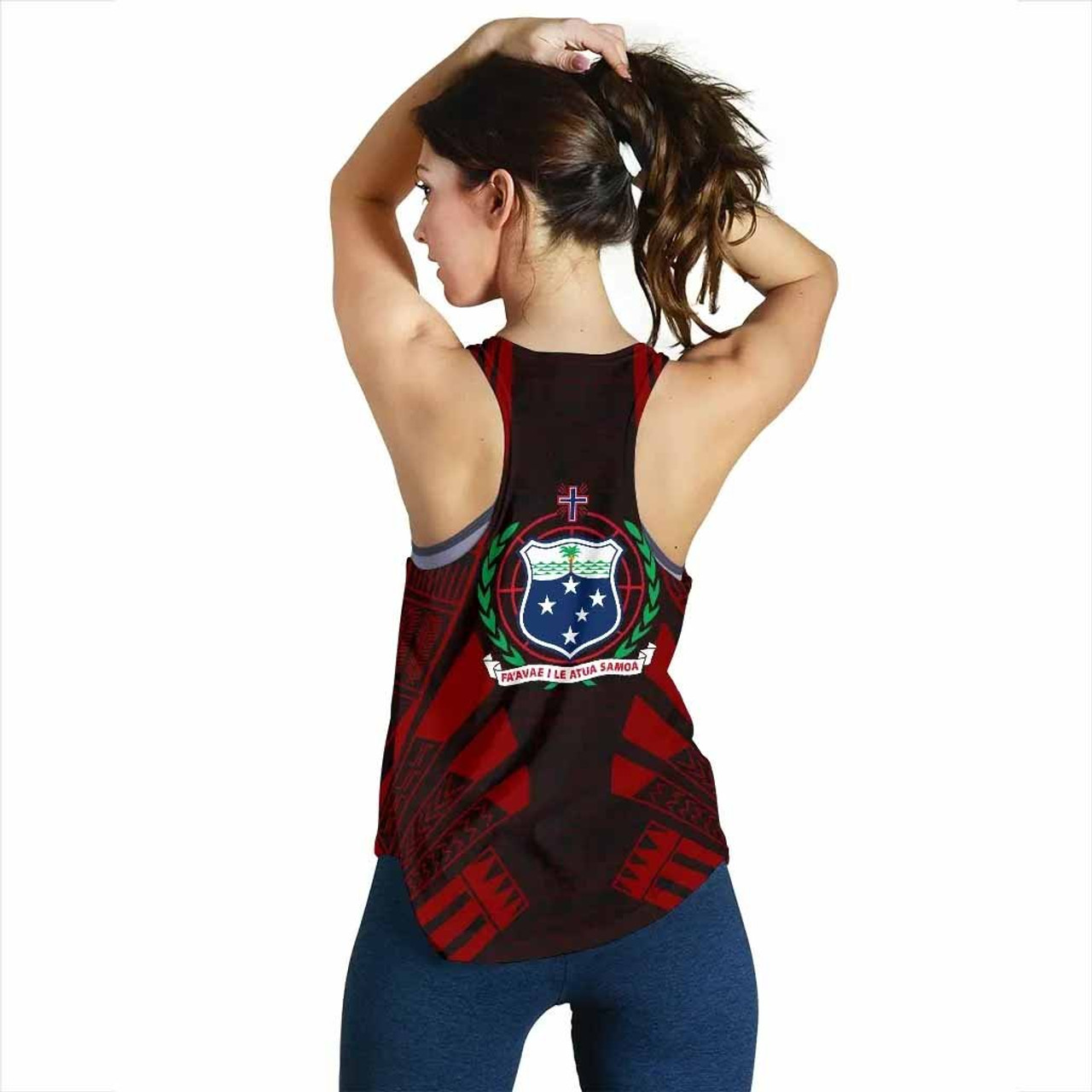 Samoa Women Racerback Tank - Polynesian Tattoo Red 2