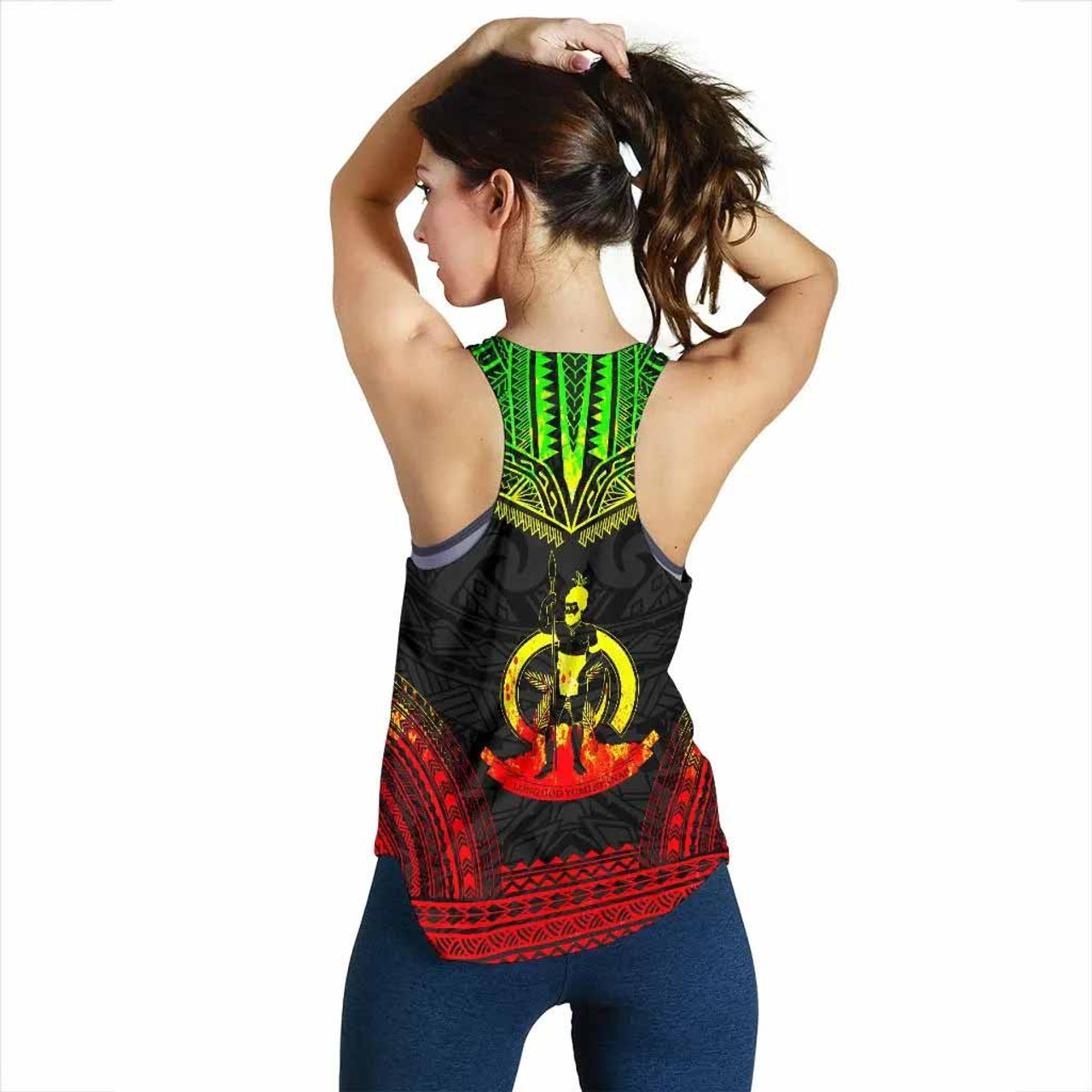 Vanuatu Women Racerback Tank - Polynesian Chief Reggae Version 2