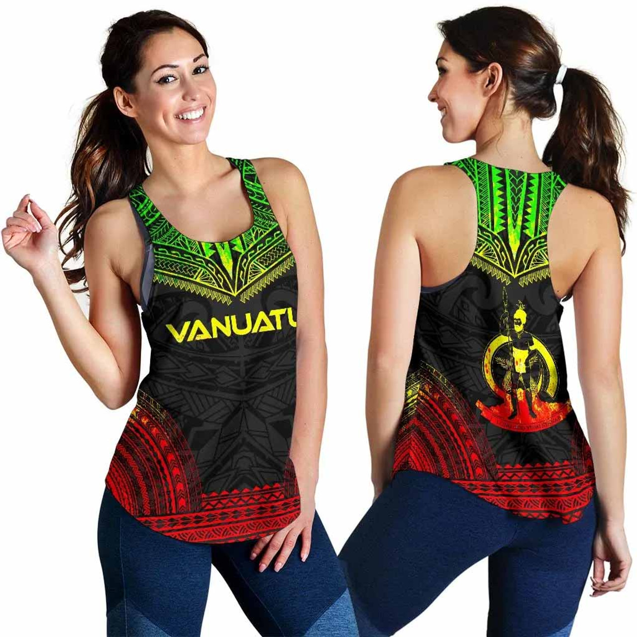 Vanuatu Women Racerback Tank - Polynesian Chief Reggae Version 3