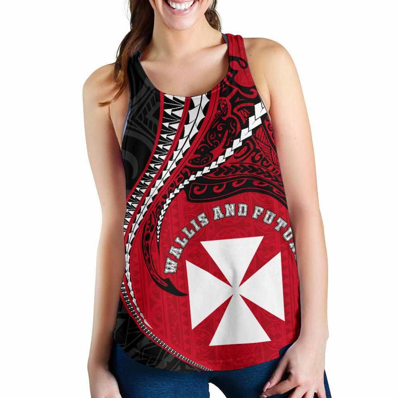 Wallis And Futuna Women Racerback Tank Kanaloa Tatau Gen WF 3