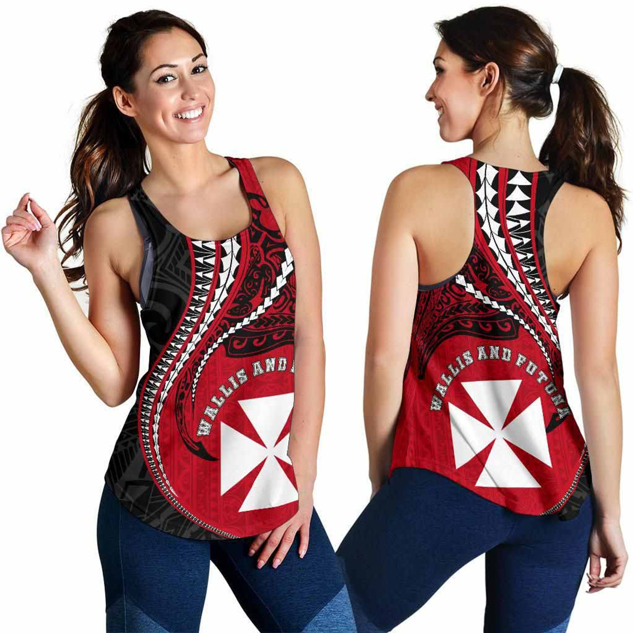 Wallis And Futuna Women Racerback Tank Kanaloa Tatau Gen WF 4