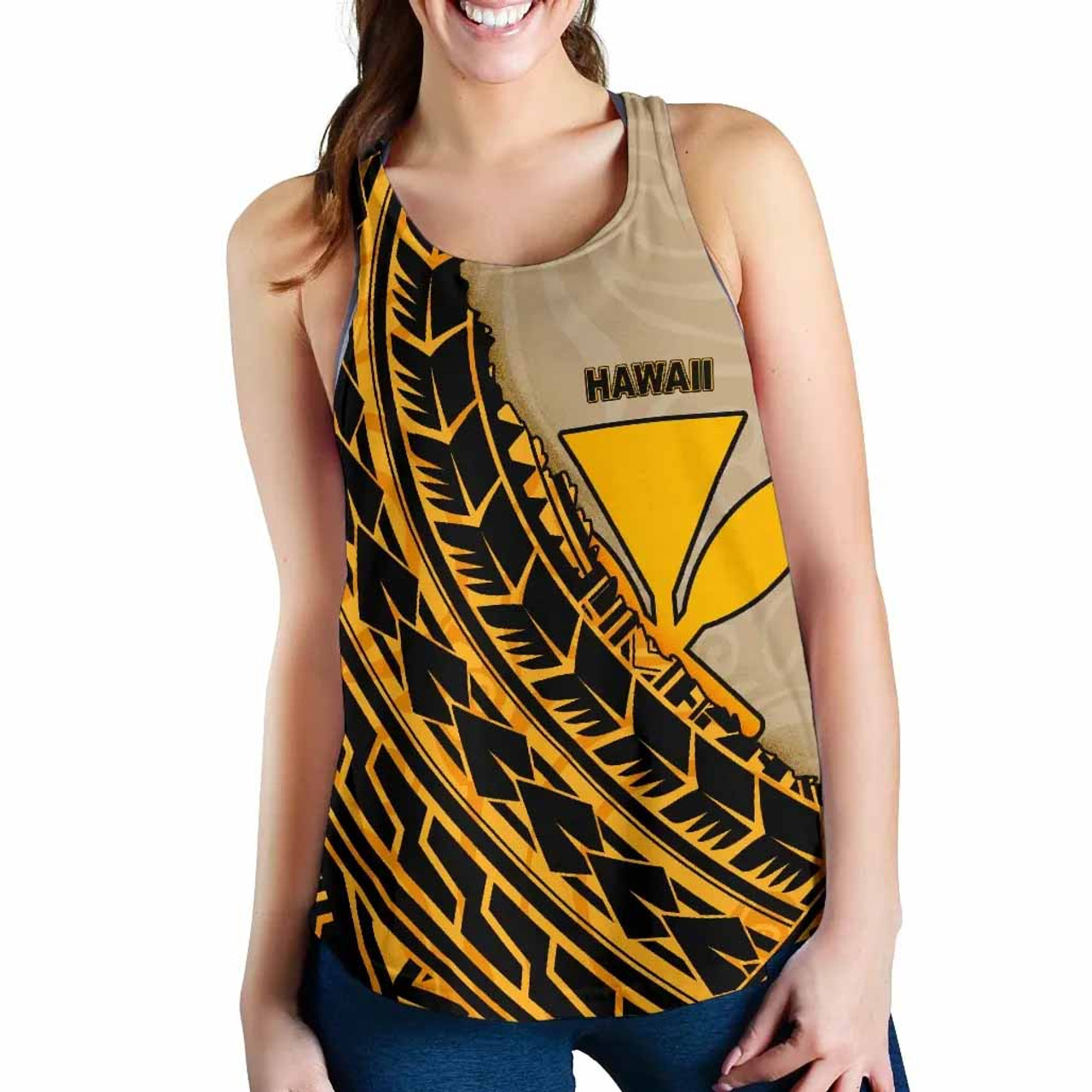 Hawaii Women Racerback Tank Top - Polynesian Wild Style 2