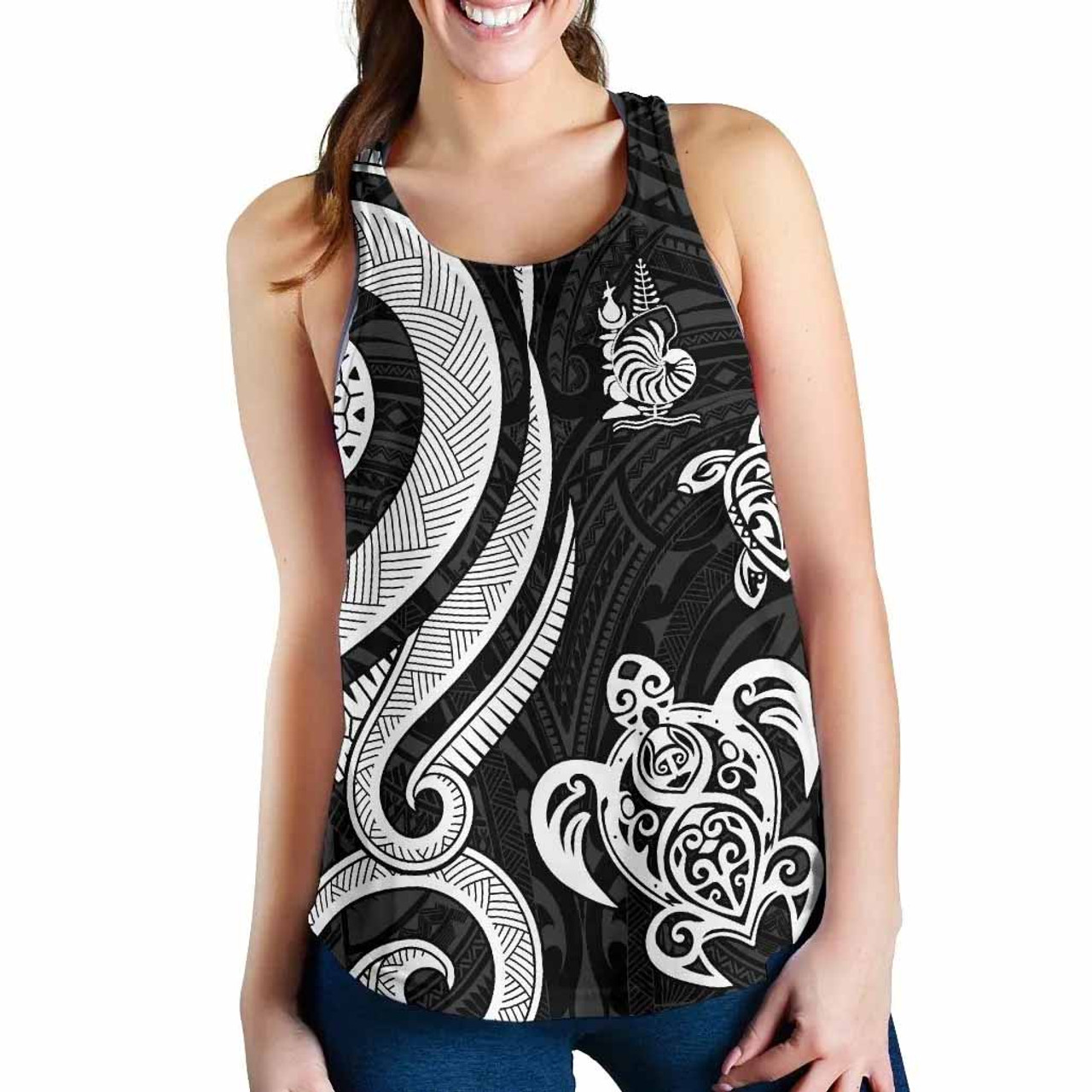 New Caledonia Women Racerback Tank - White Tentacle Turtle 3