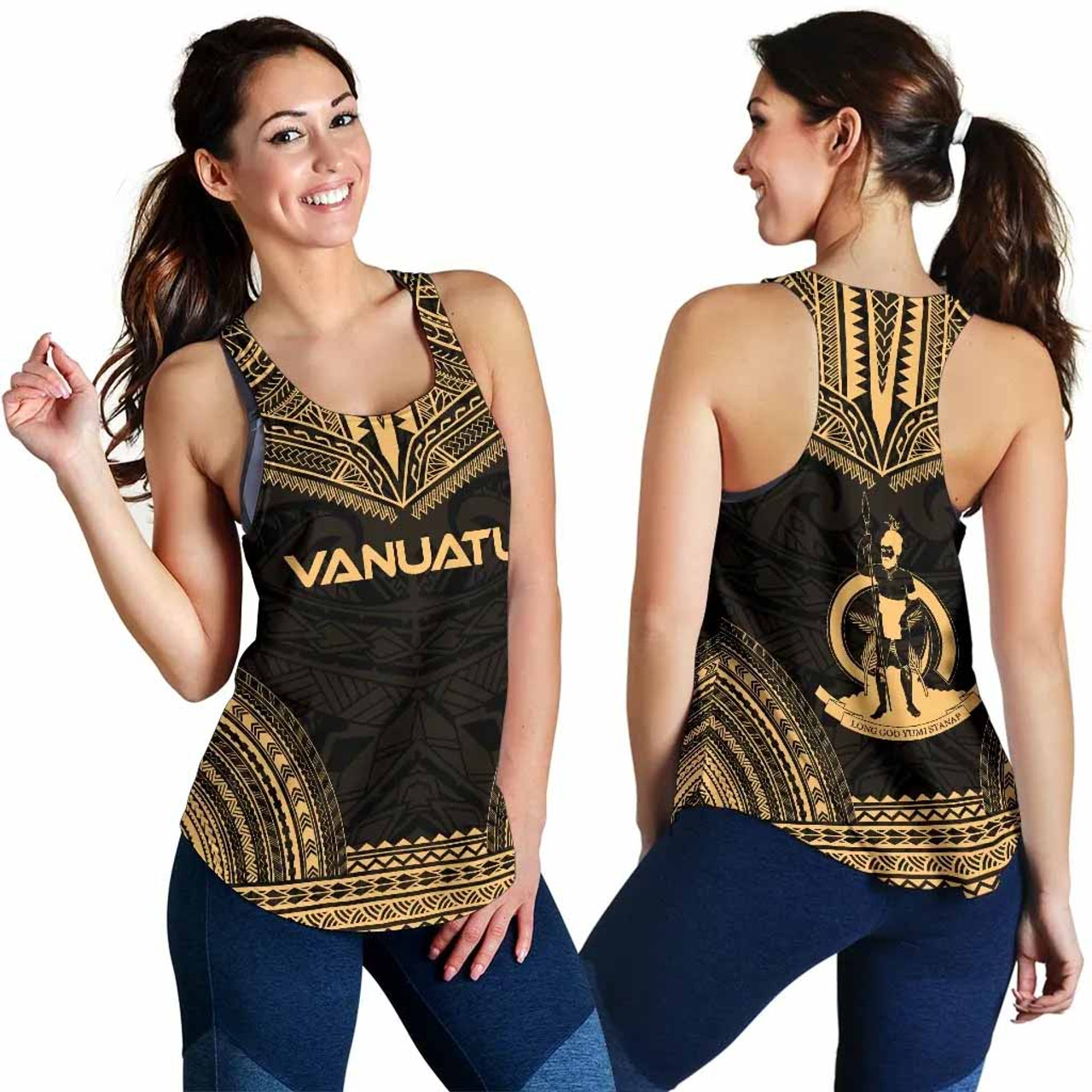 Vanuatu Women Racerback Tank - Polynesian Chief Gold Version 3