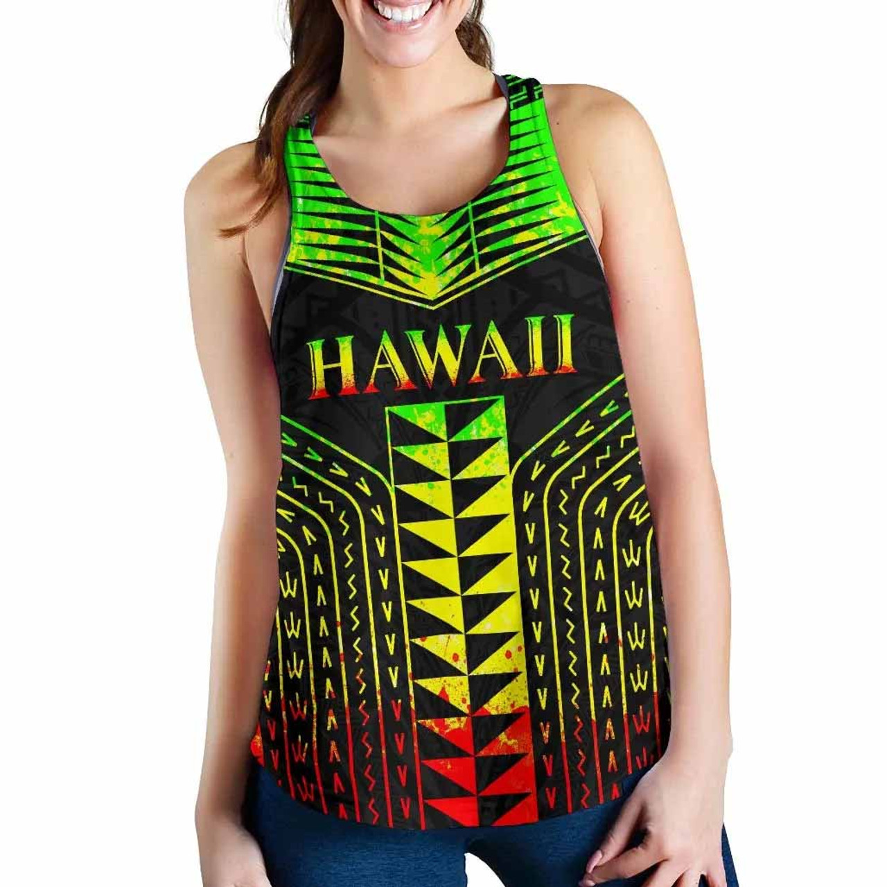 Hawaii Polynesia Tribal Women Tank Top - Reggae Style 1