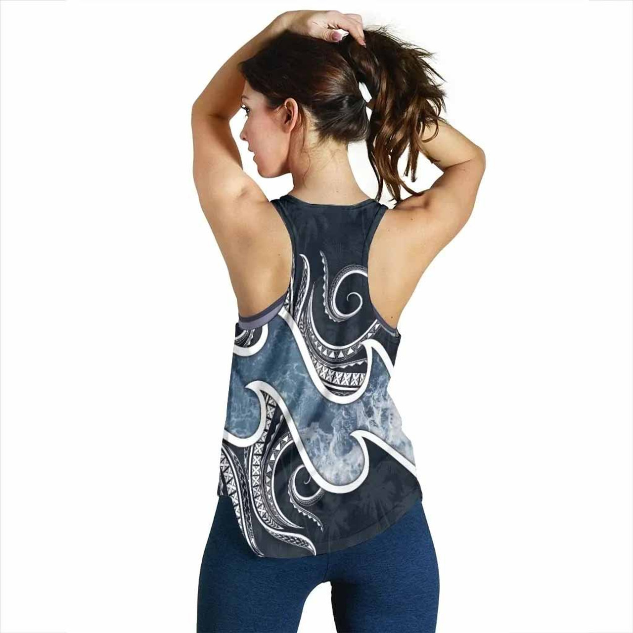 Wallis and Futuna Polynesian Women Racerback Tank - Ocean Style 5